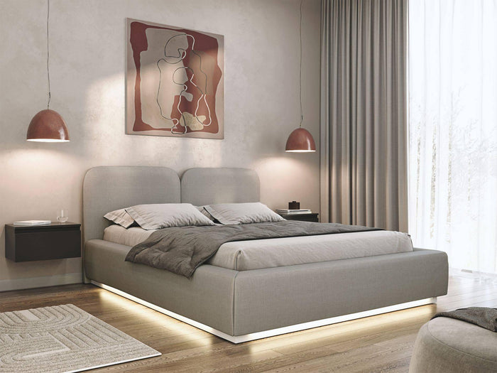 Selsey Design Bedframe Cremona chenille 140 x 200 cm met verlichting