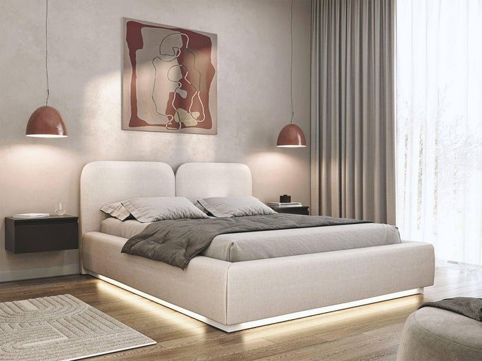 Selsey Design Bedframe Cremona chenille 140 x 200 cm met verlichting