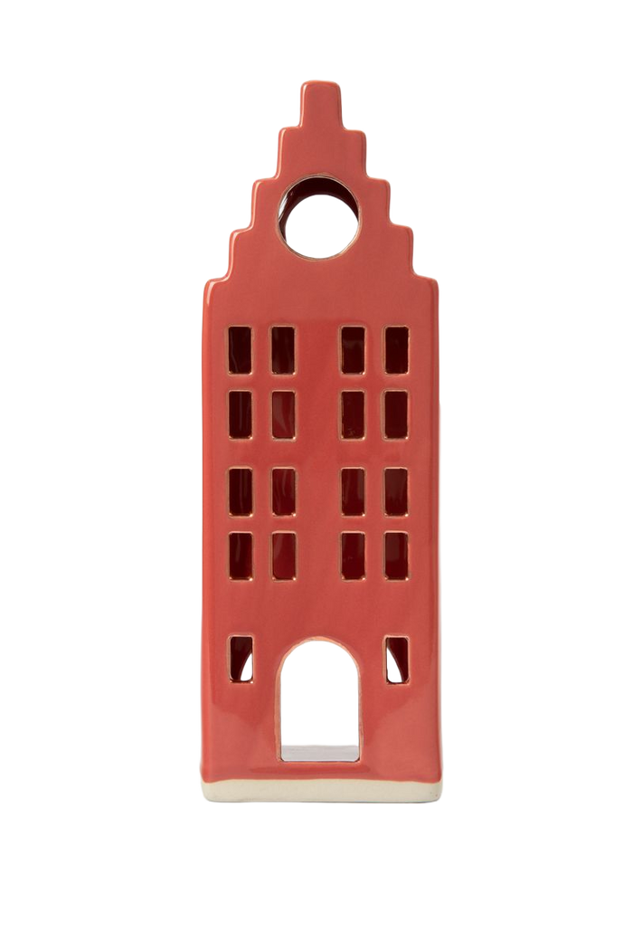 Sissy-Boy Rood waxinelichthouder huisje met trapgevel