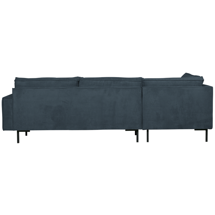 WOOOD Arwin Hoekbank Links - Ribstof - Staalblauw