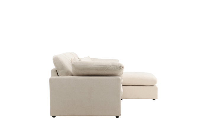 Fjôrd - Hoekbank Beige Stof - 297x182x85cm - Amalfi