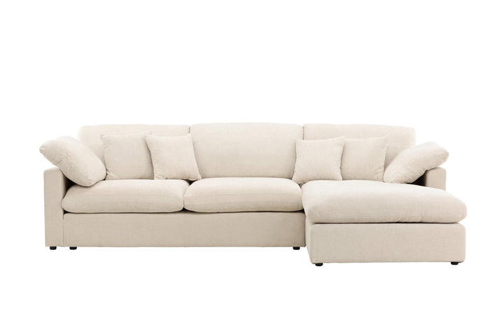 Fjôrd - Hoekbank Beige Stof - 297x182x85cm - Amalfi