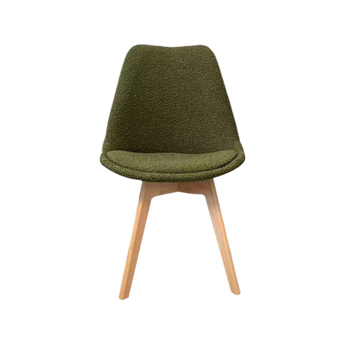 sweeek - Getextureerde bouclé Scandinavische stoelen met beukenhouten