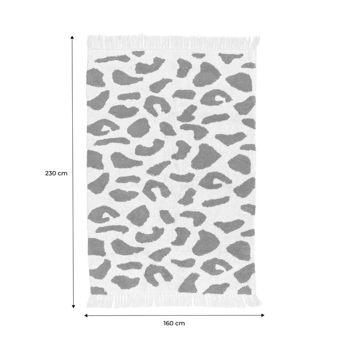 sweeek - Katoenen binnentapijt met donker groen gevlekt motief en