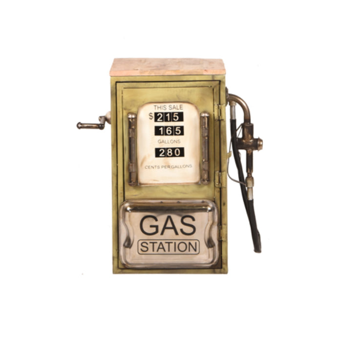 StarFurn - Sidetable Groen Metaal - 57x36x71cm - Vintage Gas Station