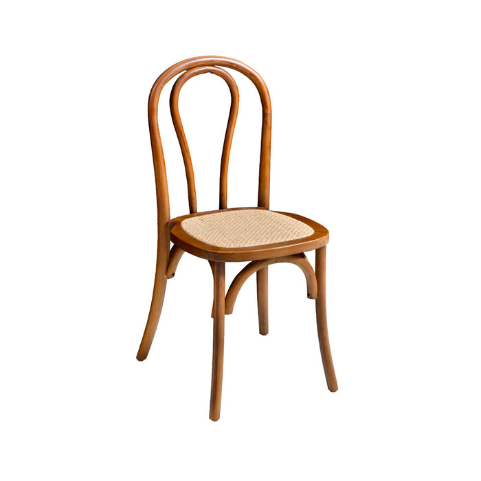 sweeek - Vintage rubberhouten en rotan stoelen (set van 2)