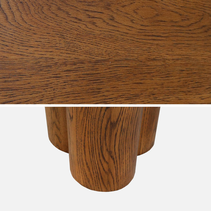 sweeek - Ovale eettafel van rubberhout en eikenfineer voor 8 personen