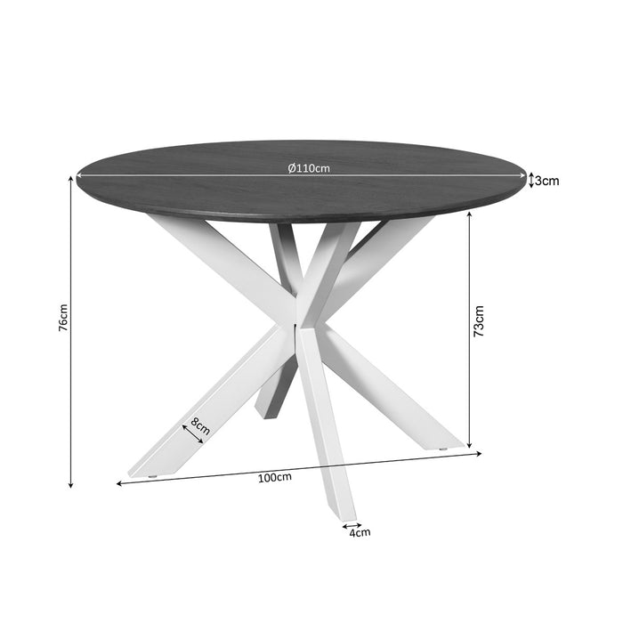 StarFurn - Eettafel Rond Naturel Hout - 110x110x76cm - Madison