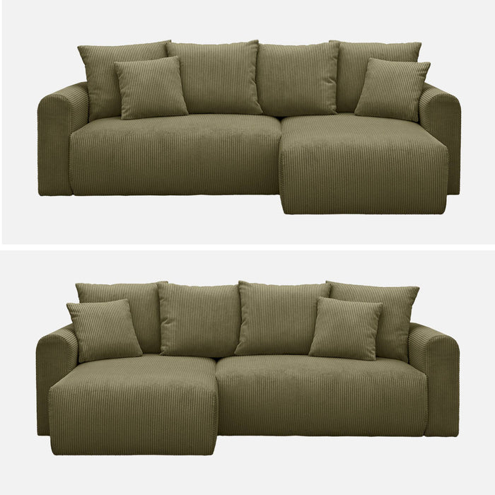 sweeek - 3-zits hoekslaapbank met omwisselbare hoek en opbergruimte in