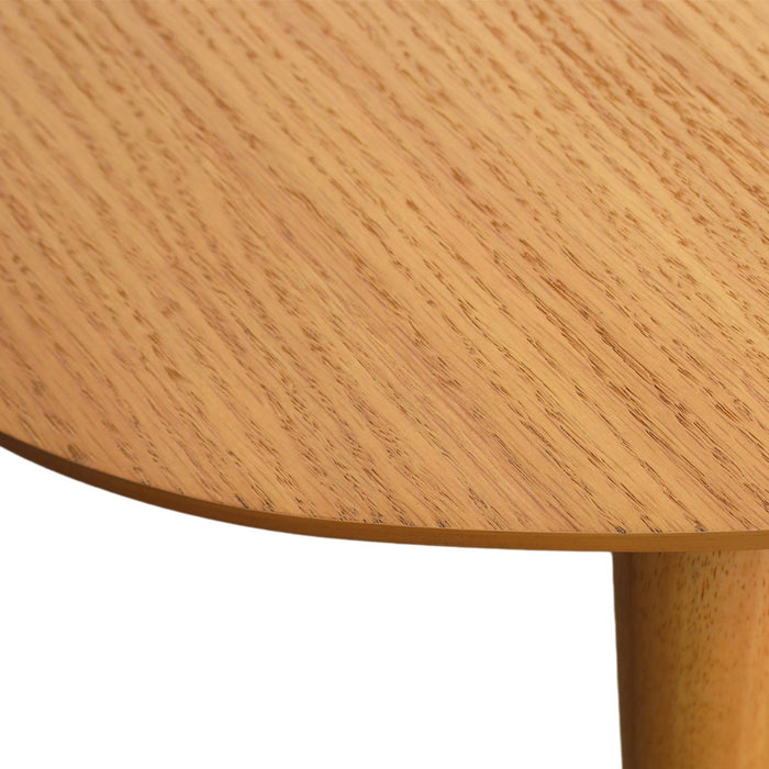 sweeek - Ovale eettafel verlengbaar rubberhout en eiken fineer 4-6