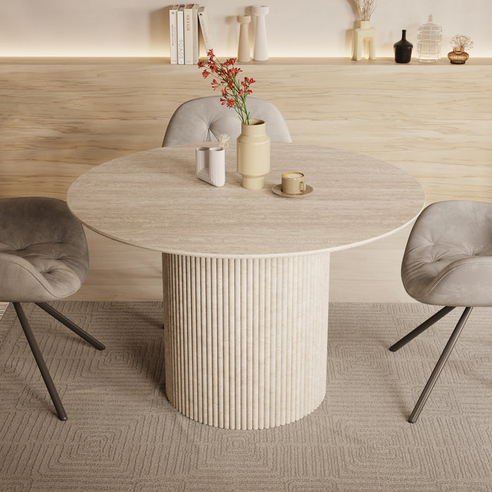 Meubella - Modena - Eetkamertafel - Travertin - 120x120x76 cm