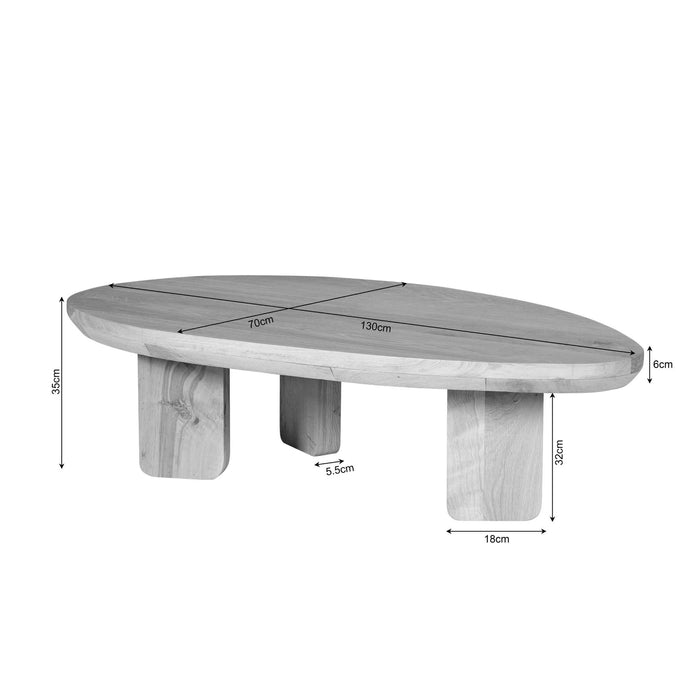 Starfurn Salontafel Zillah | 130 cm | Naturel Eiken