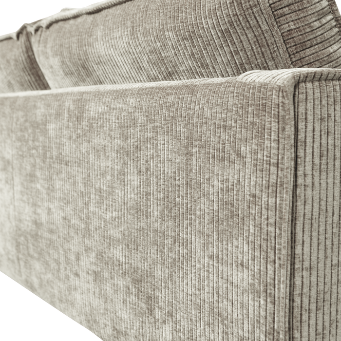 WOOOD Rodeo 3-Zits Bank - Ribstof - Donkerzand - 85x277x86