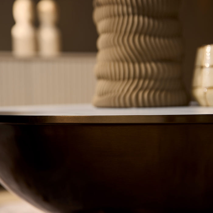 StarFurn - Salontafel Rond Wit Marmer - Set van 2 - 75x75x38cm - Ava