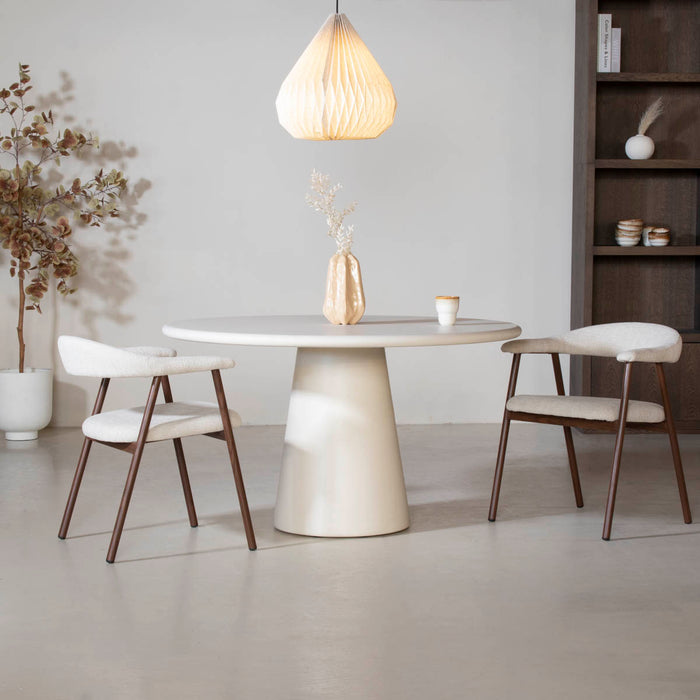 DÉJA Living - Eettafel Rond - Beige Eco Composiet - 130cm - Brunn