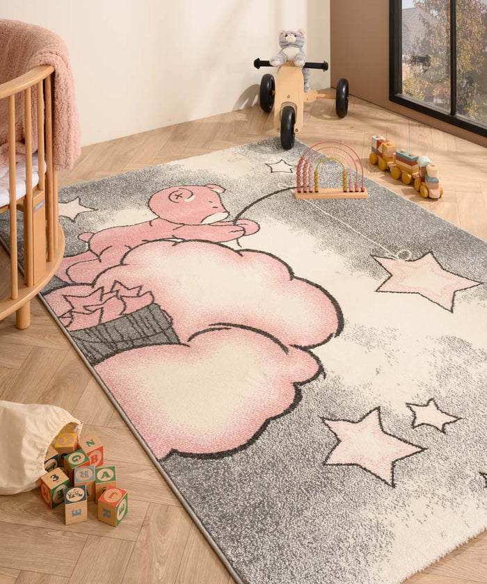 Tapeso Kindervloerkleed - Beer roze - 160x230 cm
