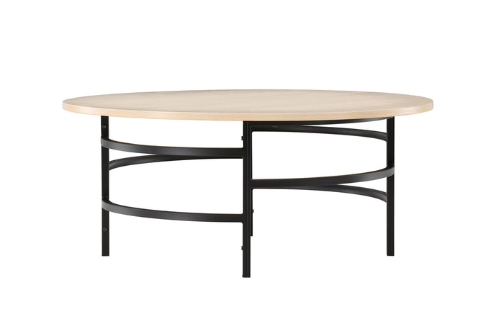 Fjôrd - Salontafel Rond - Zwart|Naturel - 100cm - Copenhagen
