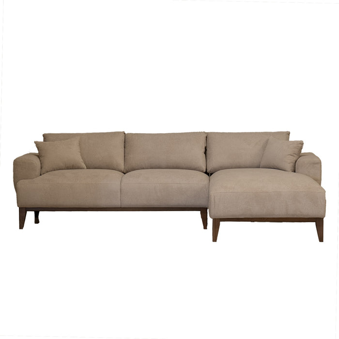 Giga Meubel - Chaise Longue Bank Taupe Stof - 3-zits Rechts - Bordeaux