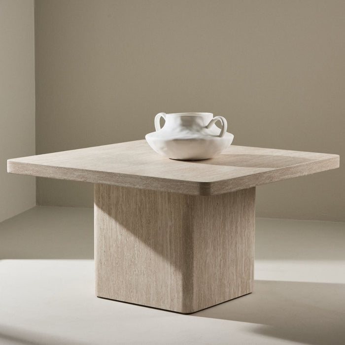 Fjôrd - Salontafel Vierkant - Beige MDF - 80x80x46cm - Qvart