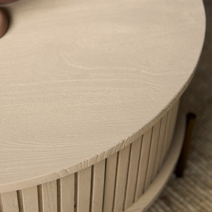 StarFurn - Salontafel Rond Zand Hout - 80x80x40cm - Madison