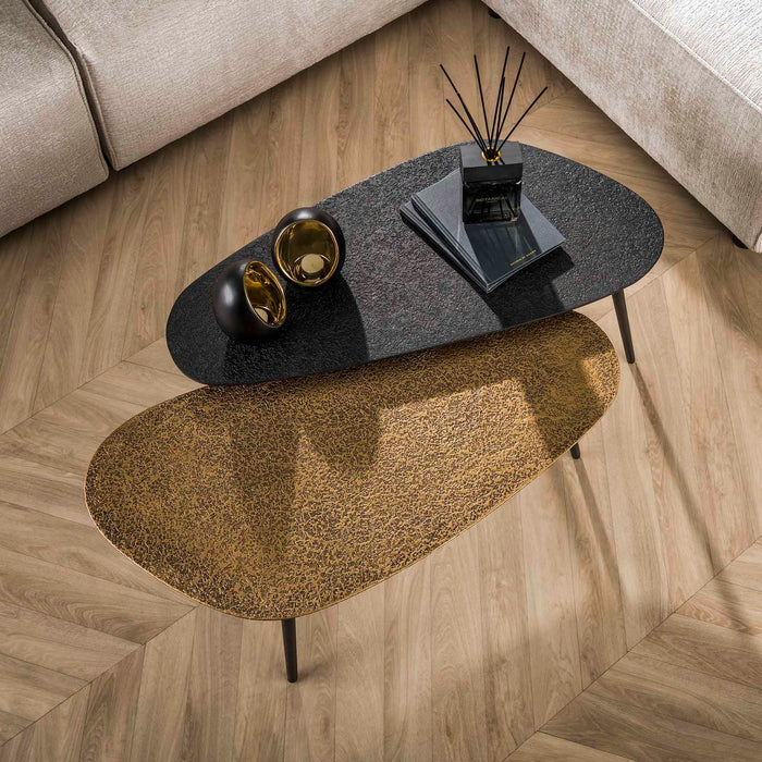 Giga Meubel - Salontafel Grijs Metaal - Set van 2 - Metallic