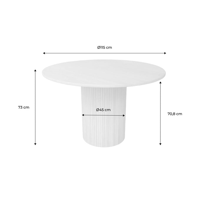 sweeek - Ronde eettafel van rubberhout en eikenfineer 4 plaatsen