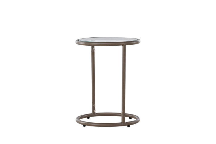 Fjôrd - Bijzettafel Rond - Bruin Glas - 35cm - Stavanger