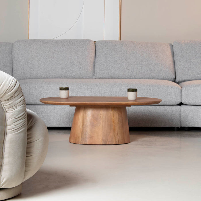 Giga Meubel - Salontafel Deens Ovaal - Bruin Hout - 100cm - Stijn