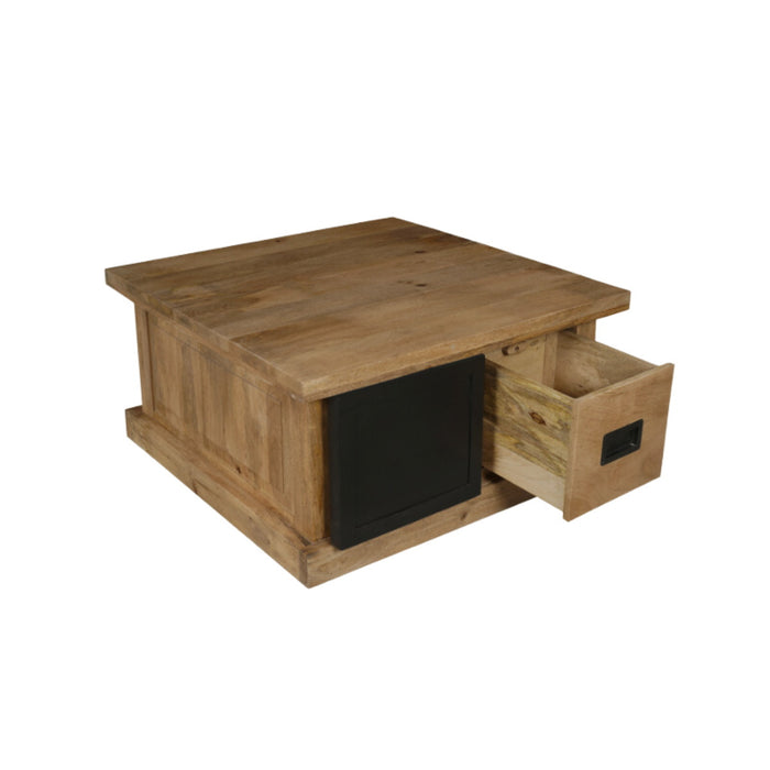 StarFurn - Salontafel Vierkant Naturel Hout - 80x80x45cm - Nashville