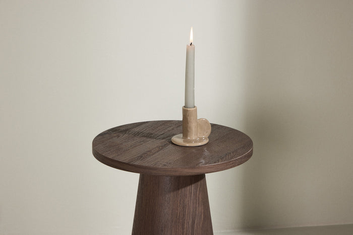 Fjôrd - Bijzettafel Rond - Donkerbruin MDF - 35x35x45cm - Lanzo