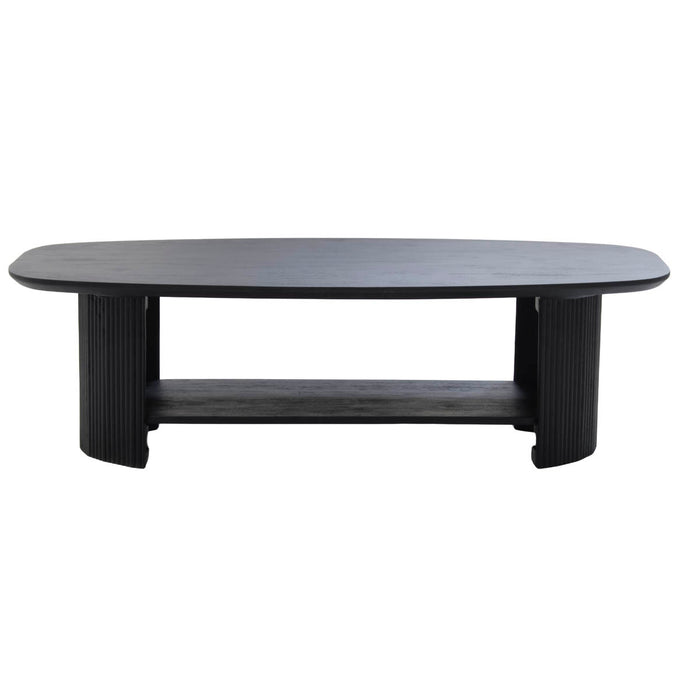 Giga Meubel - Salontafel Deens Ovaal - Zwart Hout - 130cm - Lorna