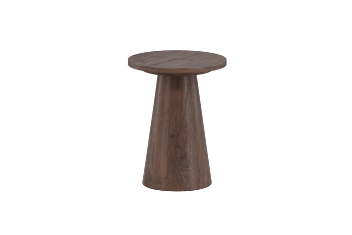Fjôrd - Bijzettafel Rond - Donkerbruin MDF - 35x35x45cm - Lanzo