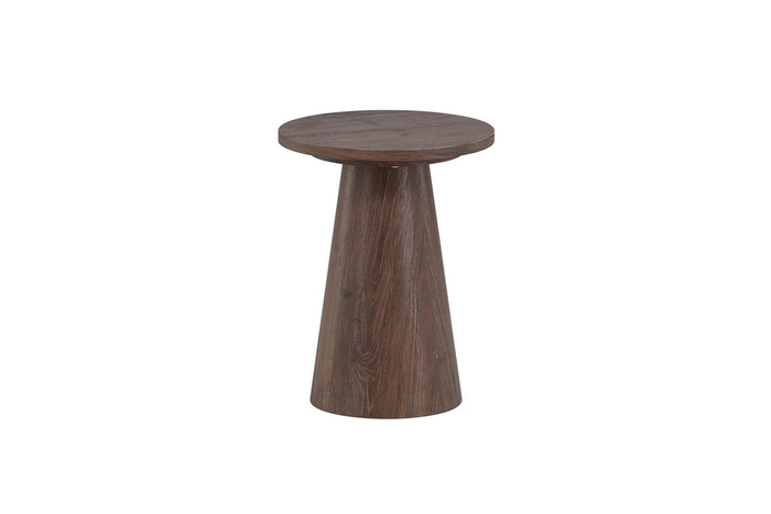 Fjôrd - Bijzettafel Rond - Donkerbruin MDF - 35x35x45cm - Lanzo