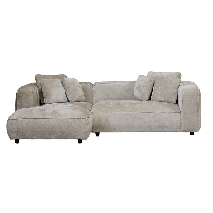 Giga Meubel - Chaise Longue Bank Beige Stof - 3-zits Links - Nantes