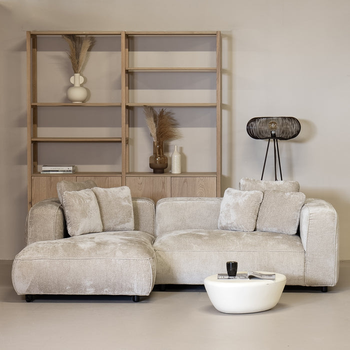 Giga Meubel - Chaise Longue Bank Beige Stof - 3-zits Links - Nantes