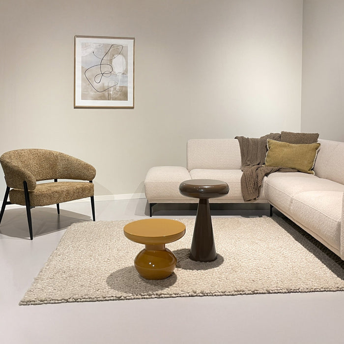 Livingfurn - Bijzettafel Rond - Geel Staal - 41x40,5x34cm - Brix