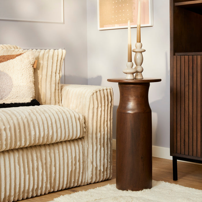 StarFurn - Bijzettafel Rond Bruin Hout - 40x40x60cm - Mason