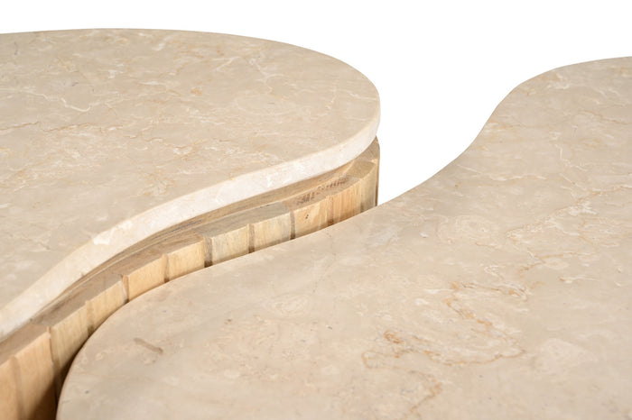 Brix - Salontafel Sorai Natural Bottecino Set van 2 - 38x50x40cm