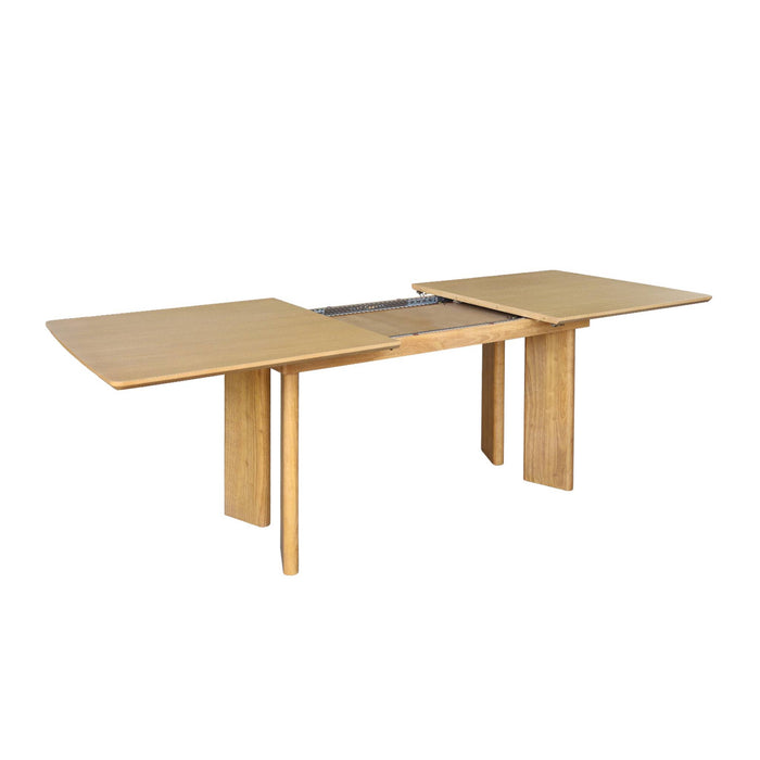 sweeek - Uitschuifbare rechthoekige eettafel rubberhout en eikenfineer