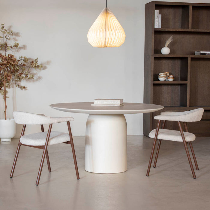 DÉJA Living - Eettafel Rond - Beige Eco Composiet - 130cm - Dalarö