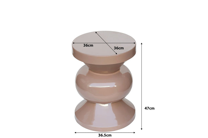 Livingfurn - Bijzettafel Rond - Roze Staal - 36x36x47cm - Brix