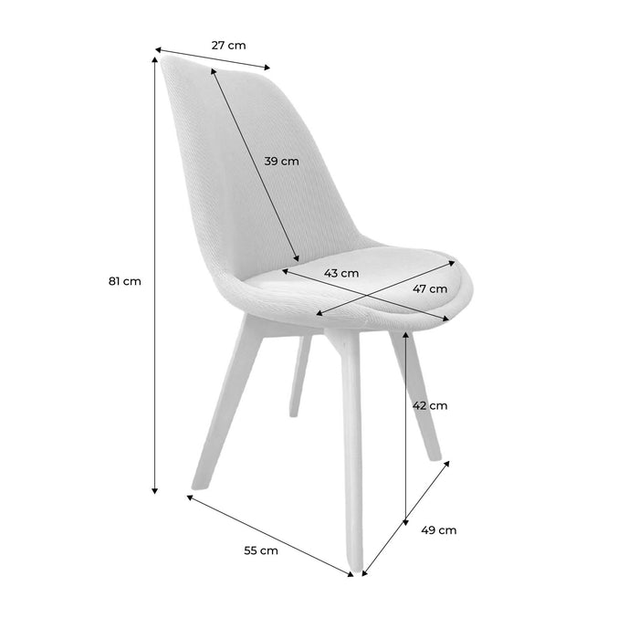 sweeek - Corduroy Scandinavische stoelen met beukenhouten poten (set