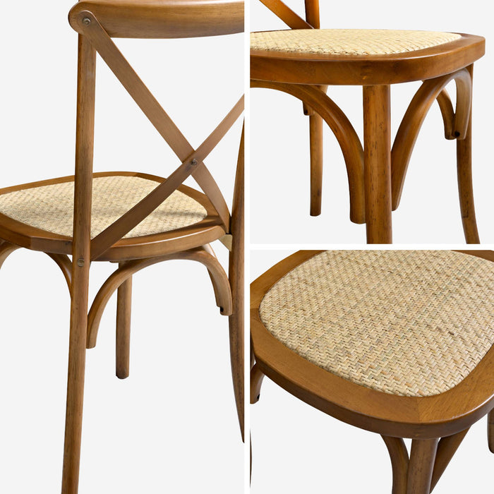 sweeek - Vintage rubberhouten bistrostoelen (set van 4)