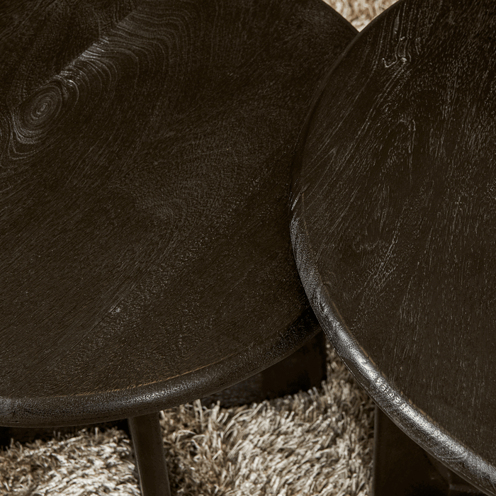 StarFurn - Salontafel Rond Zwart Hout - 70x70x50cm - Milou