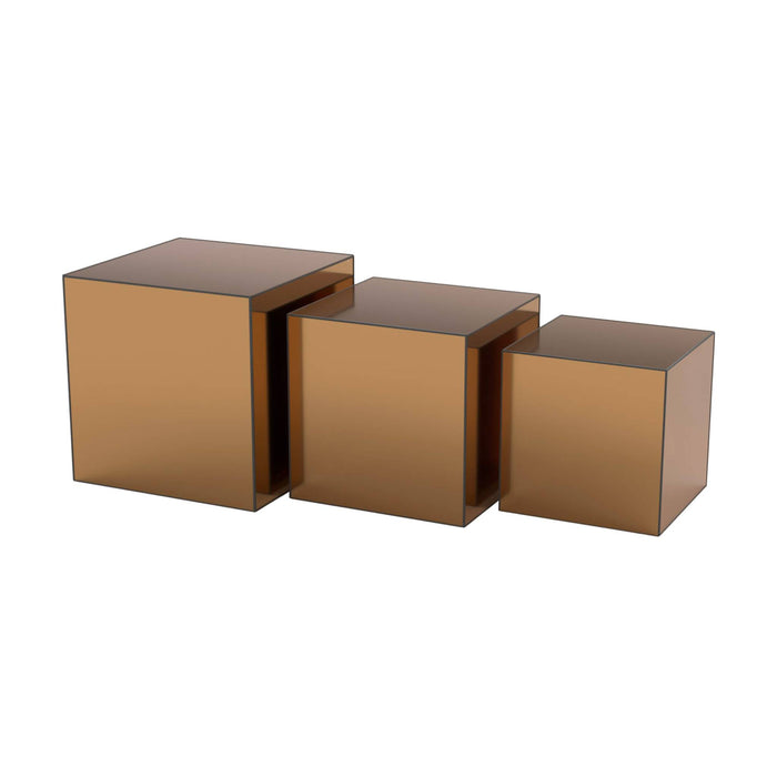 sweeek - Bijzettafel kubus spiegelglas 30cm