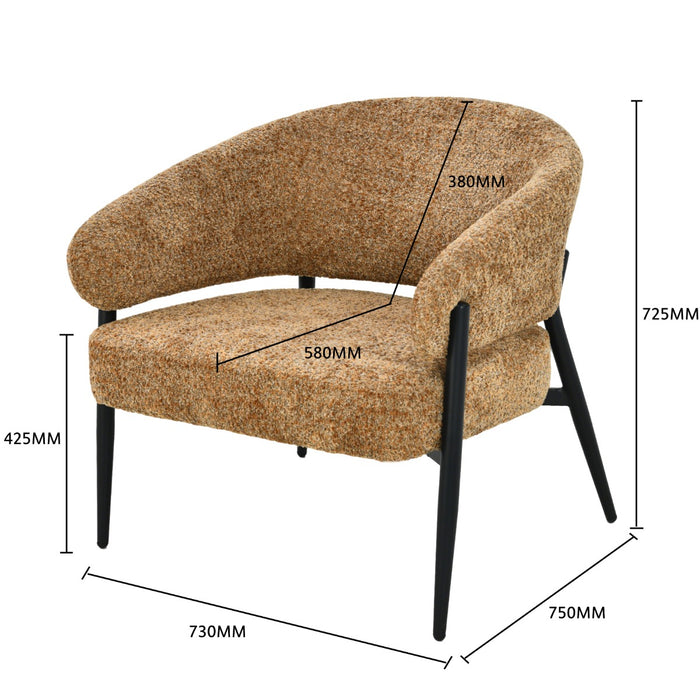 Livingfurn Fauteuil Dilan Venga Cognac