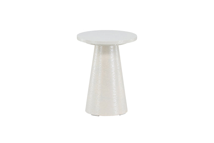 Fjôrd - Bijzettafel Rond - Wit Glossy MDF - 35x35x45cm - Lanzo