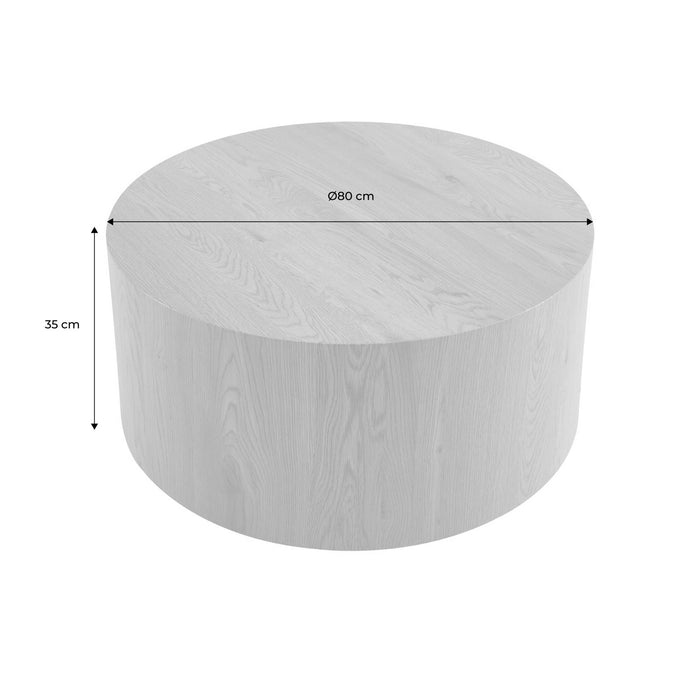 sweeek - Ronde salontafel houteffect Ø80cm