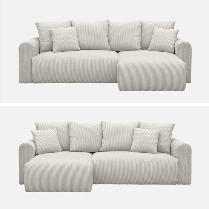 sweeek - 3-zits hoekslaapbank met omwisselbare hoek en opbergruimte in