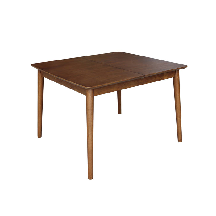 sweeek - Uitschuifbare rechthoekige eettafel rubberhout en eikenfineer